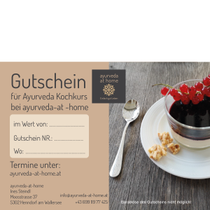 Kochkurs ayurvedisch Kochen Salzburg - Gutschein ayurveda at home