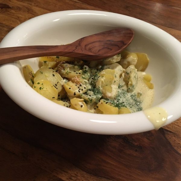 CREMIGER LAUWARMER KARTOFFELSALAT EIN KLASSIKER ANDERS INTERPRETIERT rezept ayurveda at home